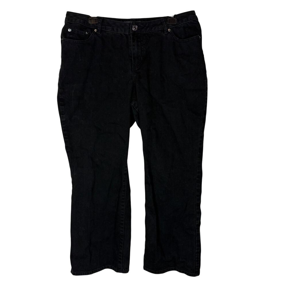 Venezia Jeans Womens 2 Petite Black Denim Stretch High-Rise Bootcut Leg Classic